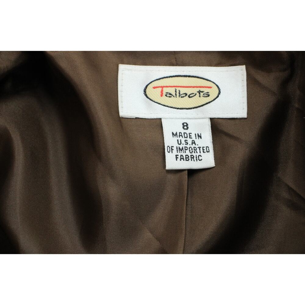 Talbots Blazer Womens Size 8 Brown 2 Button Front Wool Blend‎ Long Sleeve - Picture 10 of 13